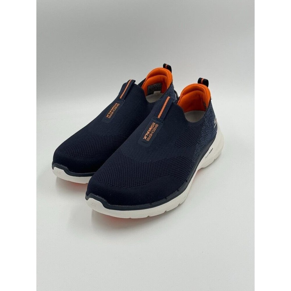 Skechers Go Walk 6 Navy Orange Mens Size 9.5 US